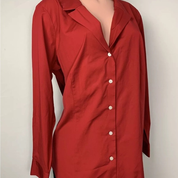 TALBOTS WOMAN’S TOP BLOUSE NEW $79.LONG SLEEVES COTTON WRINKLE RESISTANT SZ 16 - Picture 3 of 14